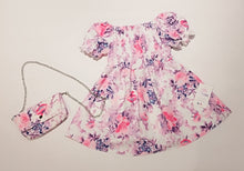 Cargar imagen en el visor de la galería, Vestido/bolso &quot;Giselle&quot; blanco flores 4/14 años